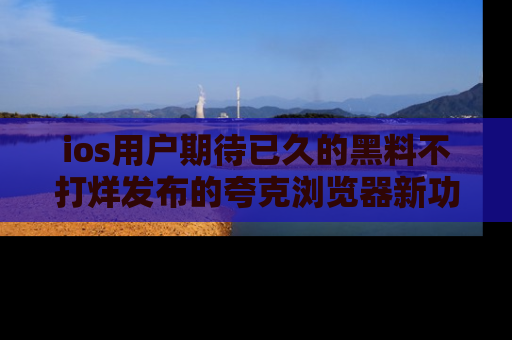 ios用户期待已久的黑料不打烊发布的夸克浏览器新功能上线啦！