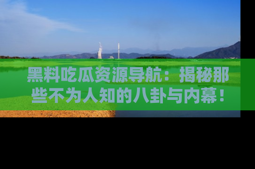 黑料吃瓜资源导航：揭秘那些不为人知的八卦与内幕！