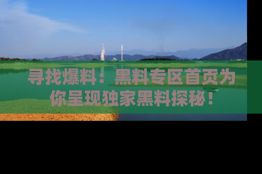 寻找爆料:黑料专区首页为你呈现独家黑料探秘!